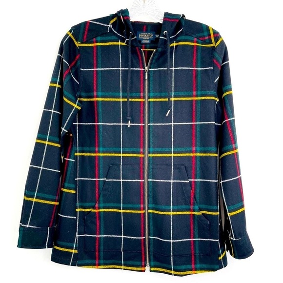 Pendleton wool plaid zip up hoodie jacket - Picture 1 of 7